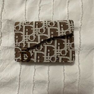Dior Brown and White Monogram Wallet